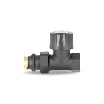 Термостатический клапан (терморегулятор) Varmega VMDV06-210404, 1/2" ВР-НР, прямой, черный