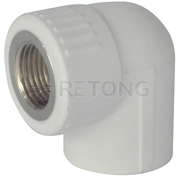 Угольник PP-R бел комб Дн20х3/4"х90гр ВР ZFPCL