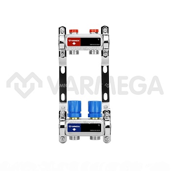 Распределительный коллектор (группа) для отопления Varmega VM15502 ВР 1", на 2 контура 3/4" EK, нерж