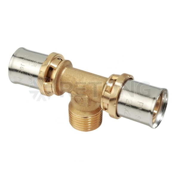 Тройник МП/PE-X пресс лат Дн20х1/2"х20 НР Giacomini RM153Y037