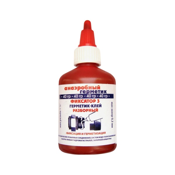 Клей-герметик анаэроб разбор 40гр флакон синий Фиксатор-3