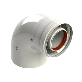 Отвод коаксиал 80/125мм 87гр с отв Wolf 2651489