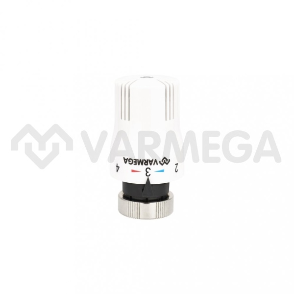Термостатическая головка (термостат) Varmega, VM11601, серия VM116, M30х1.5, белая, компактная