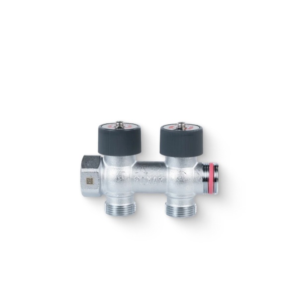 Коллектор лат клап запорн-рег 3/4" м/р 2в 3/4" н/р Рехау 11316443001