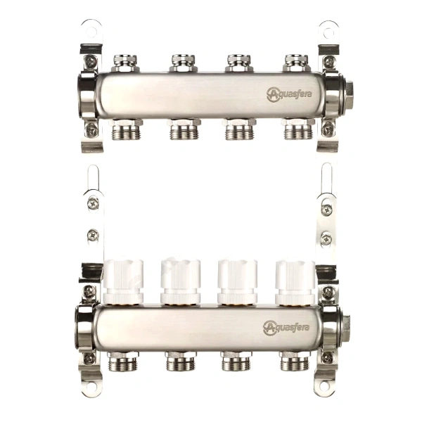 Группа коллект нерж баланс 1" м/м 3в 3/4" ЕК н/р Aquasfera 9504-02