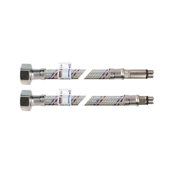 Подводка гибкая д/смес нерж М10-Н1/2" 1м лат/г пара AQUALINE 01446