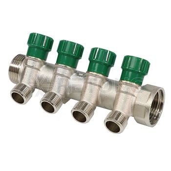 Коллектор лат клап рег 1" м/р 4в 1/2" ПУ н/р 36мм M210 SantechSystems
