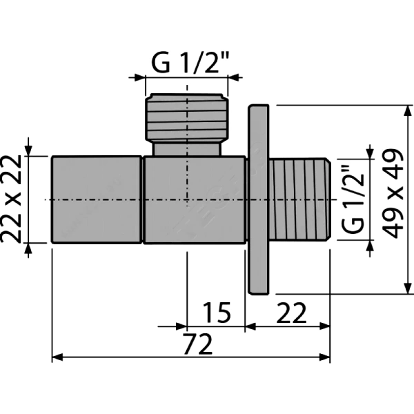 Вентиль/подкл смес 1/2"x1/2" Alca ARV004