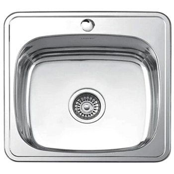 Мойка нерж врезн Глянцевая 480х480 0,8мм в/к сиф 3 1/2 Ledeme L94848