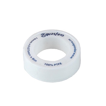 Лента ФУМ PTFE катушка 10ммх0,075ммх8м вода 6020 Aquasfera 6020-01
