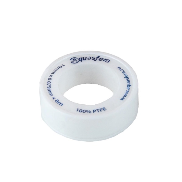 Лента ФУМ PTFE катушка 10ммх0,075ммх8м вода 6020 Aquasfera 6020-01