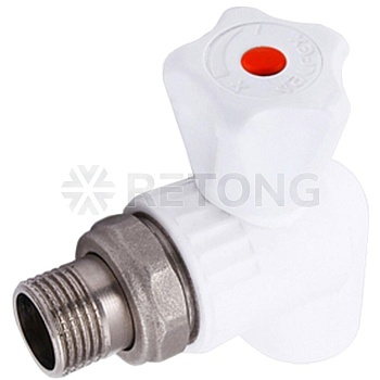Кран шаровой PP-R бел Дн25х1/2" НР угл д/рад VALFEX 10148125