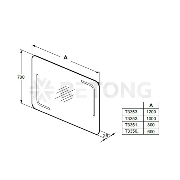 Зеркало MIRROR&LIGHT 80 подсветка нейтрал Ideal Standard T3351BH