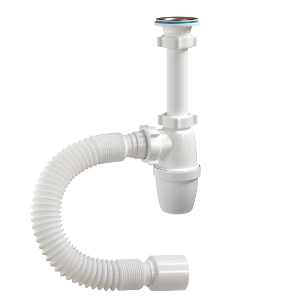 Сифон умыв бут 1 1/4"x40 гофр 40х50 нерж/сетка Орио А-325921