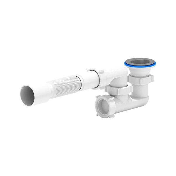 Сифон д/поддона рег 1 1/2"x50 гофр 40х50 нерж/сетка АНИ Пласт E215