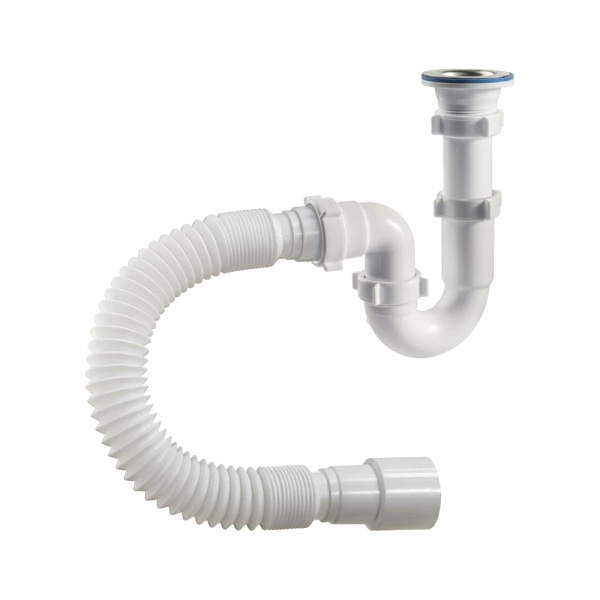 Сифон умыв/мойка труб 1 1/2"x40 гофр 40х40/50 нерж/сетка Орио S-41019