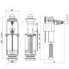 Арматура д/бачка набор 1/2" пл/ш б/под бел кноп 1реж АНИ Пласт WC8010