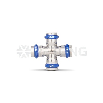 Крестовина раструбная Varmega Inox Press VM724002828, 28×28×28×28 мм