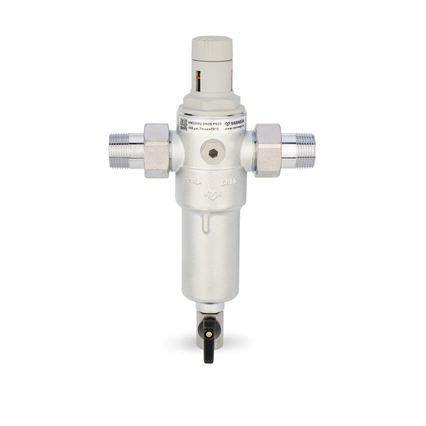 Комбинированный промывной фильтр Varmega VM22902, 3/4" НР, для горячей и холодной воды, с редуктором
