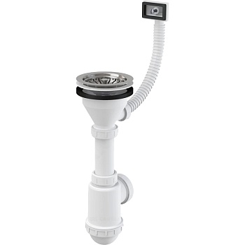 Сифон мойки бут г/пер 3 1/2"x40/50 нерж/сетка Alca A447