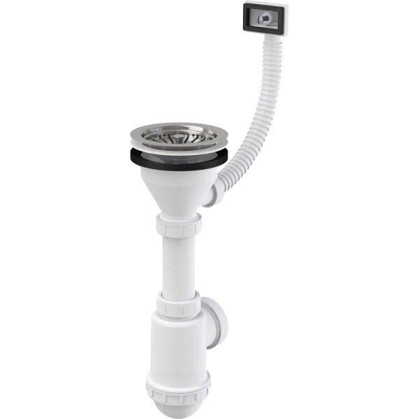 Сифон мойки бут г/пер 3 1/2"x40/50 нерж/сетка Alca A447