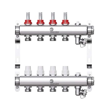 Группа коллект нерж расход 1" м/м 4в 3/4" ЕК н/р в/к Wester 0-32-1820