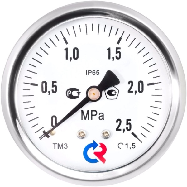 Манометр осев гидр ТМ-320Т.20 0-1,0МПаДк63 G1/4" силик нерж Росма 00000030534