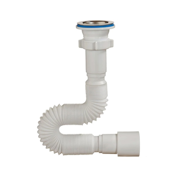 Сифон умыв/мойка гофр 1 1/2"x40/50 L=320-650мм нерж/сетка Орио А-3015