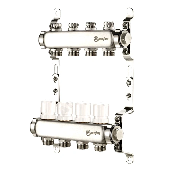 Группа коллект нерж баланс 1" м/м 3в 3/4" ЕК н/р Aquasfera 9504-02