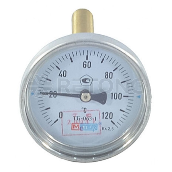 Термометр биметалл ТБ63 120С Дк63 L=60 G1/2" осев Метер