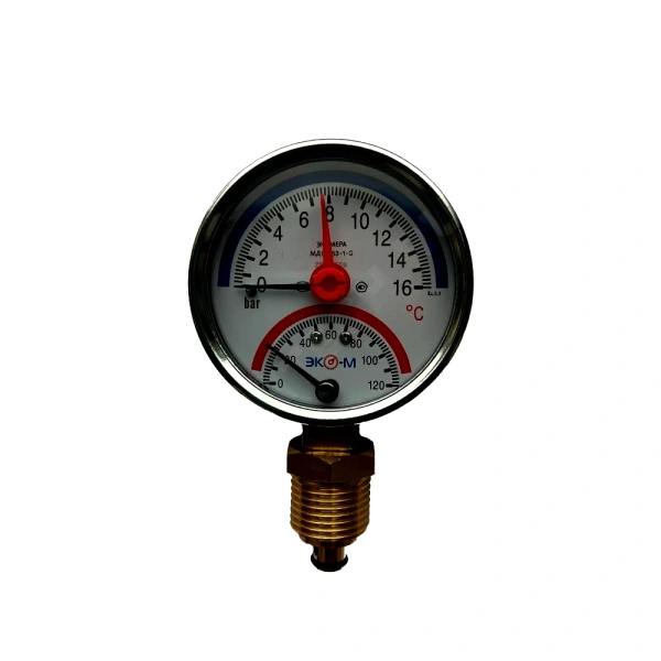 Термоманометр рад МД04 160С 0-1,6МПа Дк80 G1/4" в/к перех G1/2" L=60мм ЭКОМЕРА