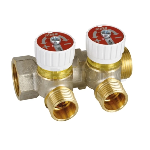 Коллектор лат клап рег 3/4" м/р 2в 1/2" н/р 37мм Icma 87227PA06