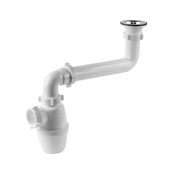 Сифон умыв/мойка бут 1 1/2"x40 смещ нерж/сетка Орио К-4003