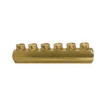 Коллектор лат 1 1/4" м/м 4в база 18 н/р 50мм Giacomini R551SY044
