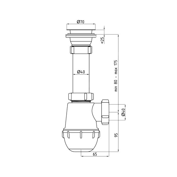 Сифон мойки бут 1 1/2"x40 нерж/сетка Ани Грот АНИ Пласт A0100