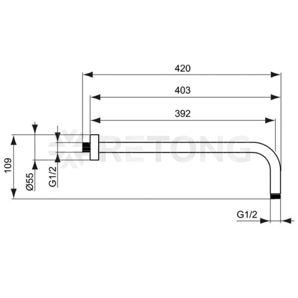 Держатель/верх душ 400мм Ideal Standard B9445AA