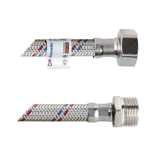 Подводка гибкая д/воды нерж М1/2"-Н1/2" 1.5м лат/г AQUALINE 01434