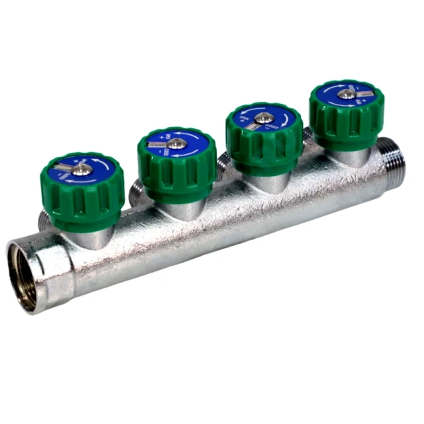Коллектор лат клап рег 3/4" м/р 4в 1/2" ПУ н/р 45мм M110 SantechSystems