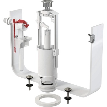 Арматура д/бачка набор 1/2" пл/ш б/под хр кноп 1реж Alca SA2000 1/2" CHROM