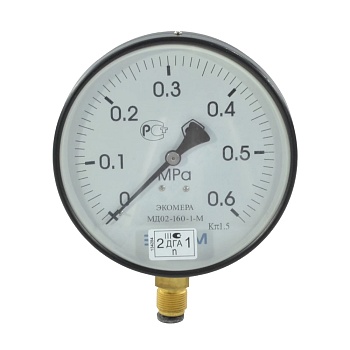 Манометр рад МД02 0-0,6МПаДк160 G1/2" ст ЭКОМЕРА МД02-160-G-0,6МПа