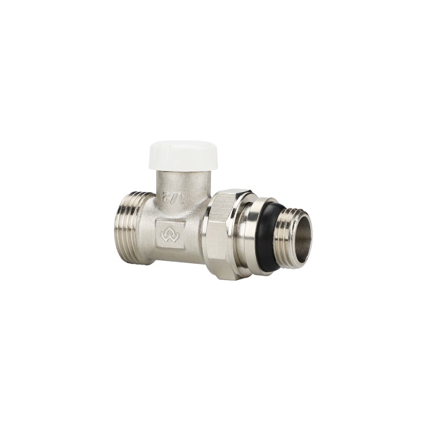 Запорный радиаторный клапан (вентиль) ручной регулировки Varmega VM10312, 1/2" x 3/4"EK НР, прямой,