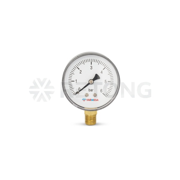 Манометр радиальный Varmega VMMT10-630602, диаметр 63 мм, 6 бар, 1/4"