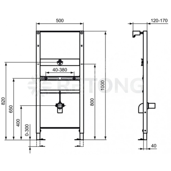 Инсталляция д/писсуар PROSYS  Ideal Standard R010367