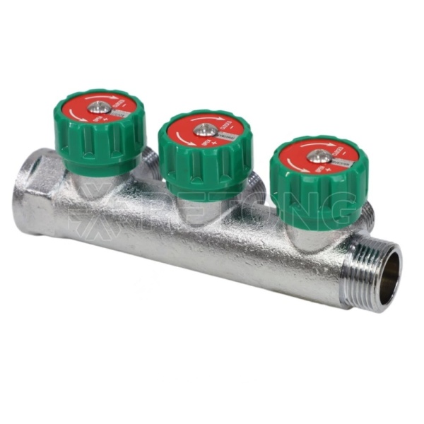 Коллектор лат клап рег 3/4" м/р 3в 1/2" ПУ н/р 45мм M110 SantechSystems