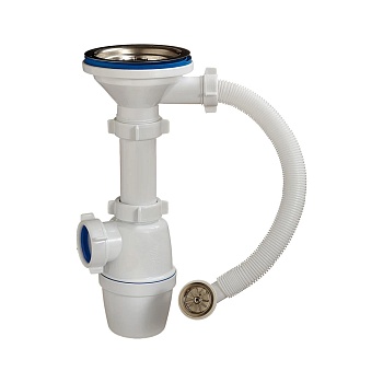 Сифон мойки бут г/пер 3 1/2"x40 нерж/сетка Орио А-5007