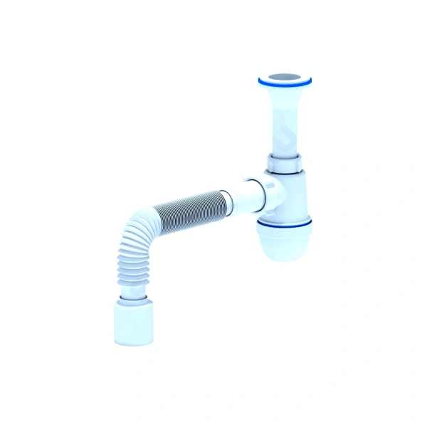 Сифон умыв/мойка бут лит/вып 1 1/4"x40 гофр 40х50 пласт/сетка Варяг АНИ Пласт C5510
