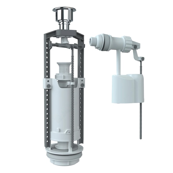 Арматура д/бачка набор 1/2" пл/ш б/под хр кноп 1реж Unicorn SM_B/H