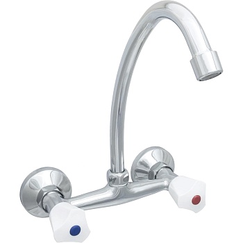 Смес/мойка ЦС 293 бел р/затв в/изл пл/мах настен Стандарт Подольск СМ507601