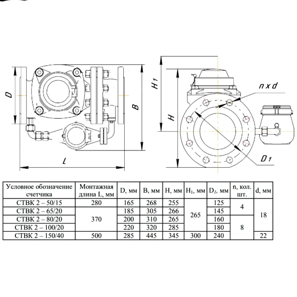 Счетчик х/в СТВК-2 Ду80/20 30С L370 фл IP67 Декаст 10-80-01