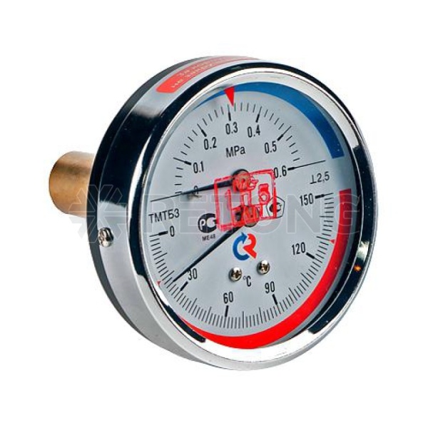 Термоманометр осев ТМТБ-31Т.1 150С 0-1,6МПа Дк80 G1/2" L=46мм Росма 00000002296
